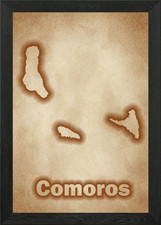 Listing image for Comoros map vintage glow Framed Wall Art Poster Canvas Print Picture