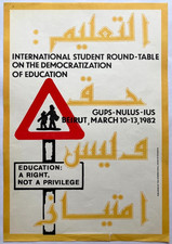 Listing image for Original Vintage Poster COLD WAR - DEMOCRATIZATION OF EDUCATION - BEIRUT - 1982