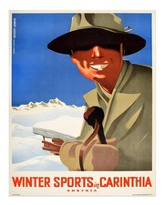 Listing image for Vintage Winter Sports Poster Wall Art - Retro Skiing Adventure