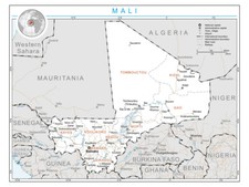 Listing image for Mali Political Administrative Province Road Rail City Country Map Poster