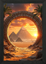 Listing image for Egyptian Pyramids Through Stone Sta Framed Wall Art Poster Canvas Print Picture
