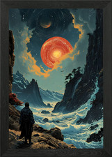 Listing image for Explorer on unknown planet Framed Wall Art Poster Canvas Print Picture