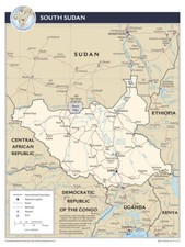 Listing image for South Sudan Road Highway Transportation Transport Map Country Nation Print
