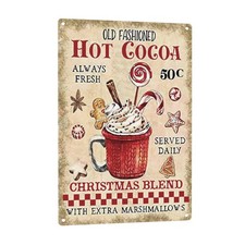 Listing image for CAIRUO Metal Tin Sign Hot Chocolate Cocoa 8 X 12 Inch, Multicolor