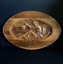 Listing image for Antique Wall Hanging Plaque Siren Sea Nymph Woman Goddess Ship Sailboat