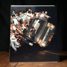 Listing image for Vintage Photojournalism Magazine Page Crowd Overturned Truck Night Print Poster