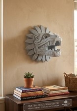 Listing image for Quetzalcoatl Wall Decor Aztec Feathered Serpent Statue Mayan Artifact Art