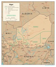 Listing image for Niger Physical Geography Physiographic Map Country Nation Poster Print
