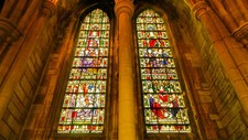 Listing image for Church Stained Glass Windows Architecture Landmark Old -17" x 22" Fine Art Print