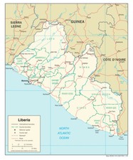 Listing image for Liberia Road Highway Transportation Transport Map Country Nation Print