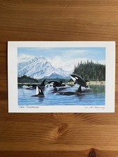 Listing image for W McMurray Orca Playground Art Print Postcard 9x6 Canadian Wildlife Vintage Card