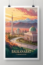 Listing image for Mesmerizing Balkanabat Turkmenistan Travel Poster - Exotic Cityscape Art Print A