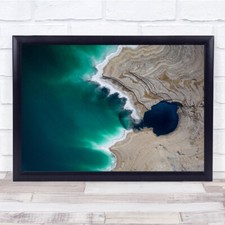 Listing image for Landscape Drone Sinkhole Green Dead Sea Above Rock Beach Wall Art Print