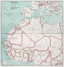 Listing image for 24" x 24" 1963 Map West Africa.