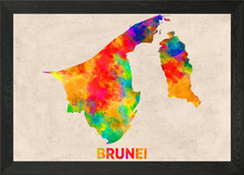 Listing image for brunei map Framed Wall Art Poster Canvas Print Picture