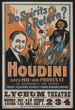 Listing image for Houdini Vintage 1920s Spiritualism Seance Poster Reprint Wall Art