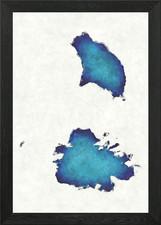 Listing image for Antigua and Barbuda watercolor map Framed Wall Art Poster Canvas Print Picture