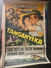 Listing image for Vintage movie poster, tanganyika, 1954, 8 fold, 40 x 27