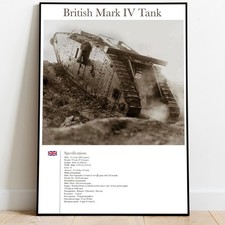 Listing image for WW1 British Mark IV Tank Poster: Military History Art