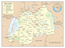 Listing image for Rwanda Political Administrative Province Road Rail City Country Map Poster