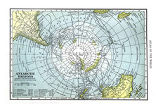 Listing image for Antarctic Exploration Map Poster South Pole Wall Art- 16x12/20x16/24x18/36x24