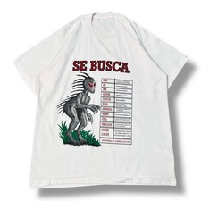Listing image for SE BUSCA Chupacabra Illustration Print T Shirt Size L Urban Legend Vintage 90s