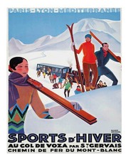 Listing image for Vintage Winter Sports Poster Wall Art by Roger Broders Premium Quality