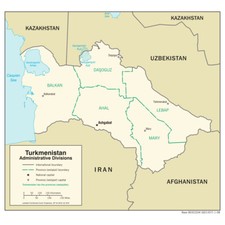 Listing image for Turkmenistan Political Administrative Province Region Map Country Nation Print