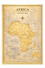 Listing image for Africa Historical Vintage Map Wall Art Print Poster Picture Decor A4 A3 A5