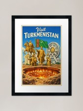 Listing image for Visit Turkmenistan! Vintage Retro D Framed Wall Art Poster Canvas Print Picture