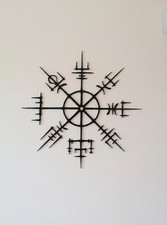 Listing image for Vegvisir Viking Compass Wall Art – Nordic Norse Symbol – Geometric Decor UK