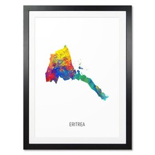 Listing image for Eritrea Map, Poster, Canvas or Framed Print, watercolour painting 10825