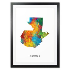 Listing image for Guatemala Map, Poster, Canvas or Framed Print, watercolour painting 10841