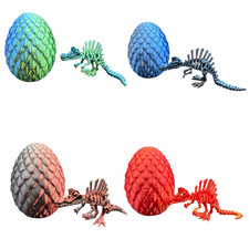 Listing image for 3D Printed Spinosaurus Skeleton Toy - Articulated Poseable Model with Egg, 13cm