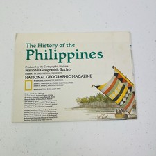 Listing image for Vintage 1986 National Geographic Philippines Map History Fold Out Poster Travel