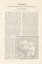 Listing image for THE REPUBLIC OF PARAGUAY RAILWAYS MAP c 1920 ILLUSTRATION PRINT