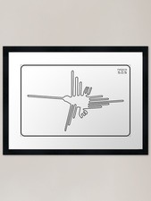 Listing image for Nazca Lines - Hummingbird Geoglyph Framed Wall Art Poster Canvas Print Picture