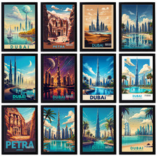 Listing image for Vintage Middle East Poster Retro Print Travel Holiday Decor Wall Art A5 A4 A3