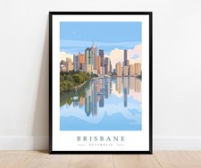 Listing image for Brisbane Travel Poster Print - Wall Art | Minimalist
