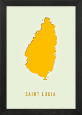 Listing image for MAP OF SAINT LUCIA Framed Wall Art Poster Canvas Print Picture