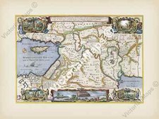 Listing image for Antique map PARADISE HOLY LAND PALESTINE Keur 1738 wall art gift print poster XL