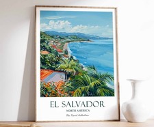 Listing image for 6 El Salvador Print, El Salvador Travel Poster, North America Travel Poster, Car