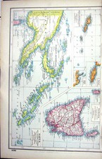 Listing image for Antique Old Print Hammerton Map C1920 Papua Solomon Tasmania Upolu Apia Samoa