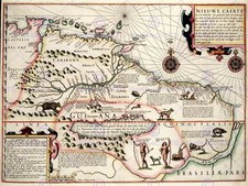 Listing image for Map Antique Guyana Caribbean South America Art Print Poster Bb8175