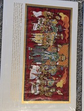 Listing image for Sri Lanka Batik Textile Art Set x3 Kandy Perahera Elephant Handmade Wall Decor