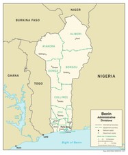 Listing image for Benin Political Administrative Province Region Map Country Nation Print