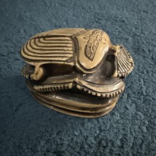 Listing image for Egyptian Scarab Beetle Stone Carving Decorative Collectible Paperweight.