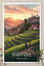 Listing image for Vibrant Viqueque Timor-Leste Travel Poster - Exotic East Timor Art Print A1-A4 P
