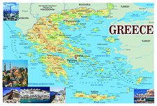 Listing image for GREECE Map Poster Wall chart - A3 size - educational- teaching - school type
