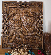 Listing image for Thor Mythology: Battle of Thor and Serpent.Ragnarok.Viking wall art